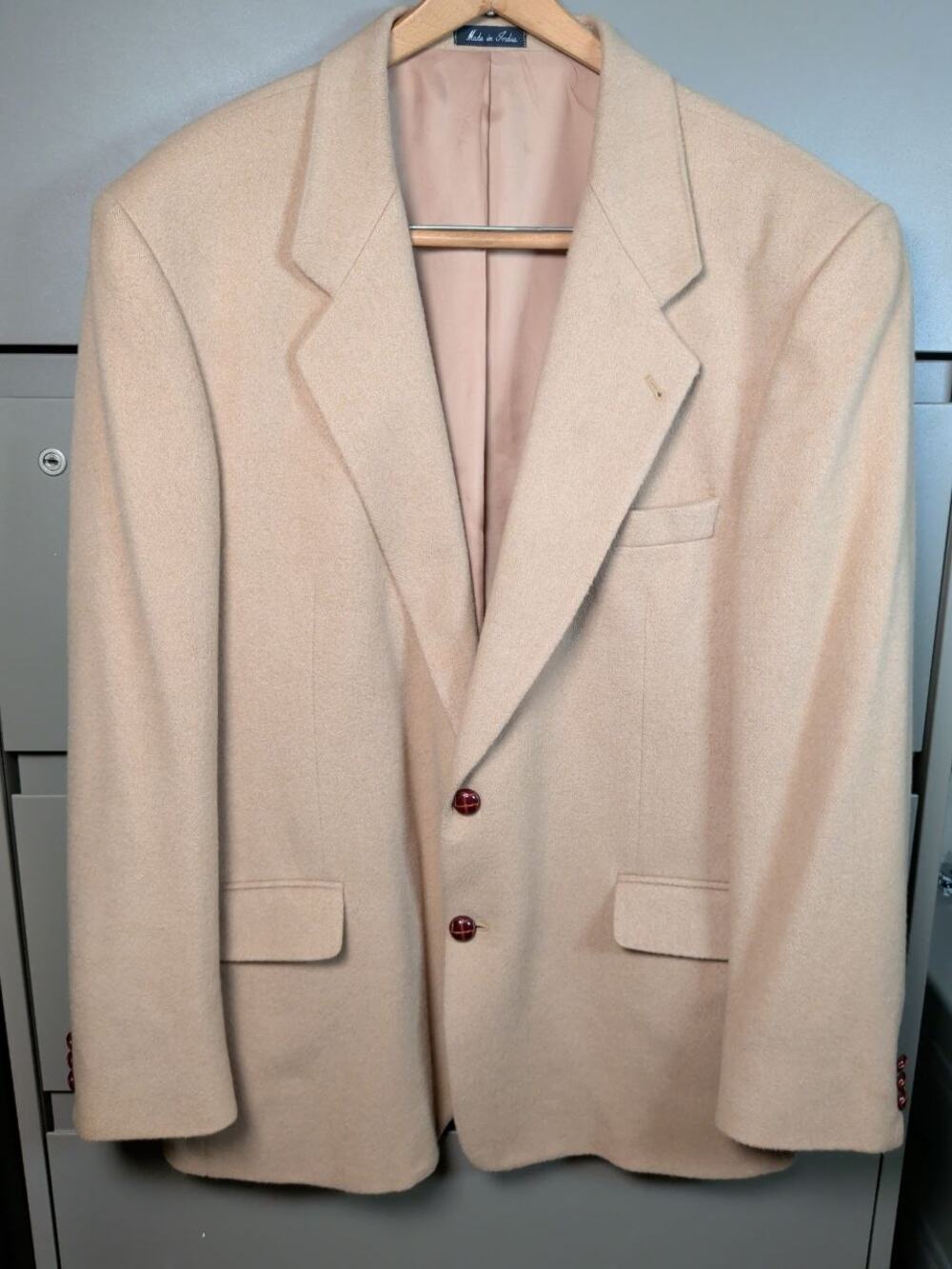 Vintage TOM Tailor 100% Camel Hair Blazer Sport Coat 46R Camel